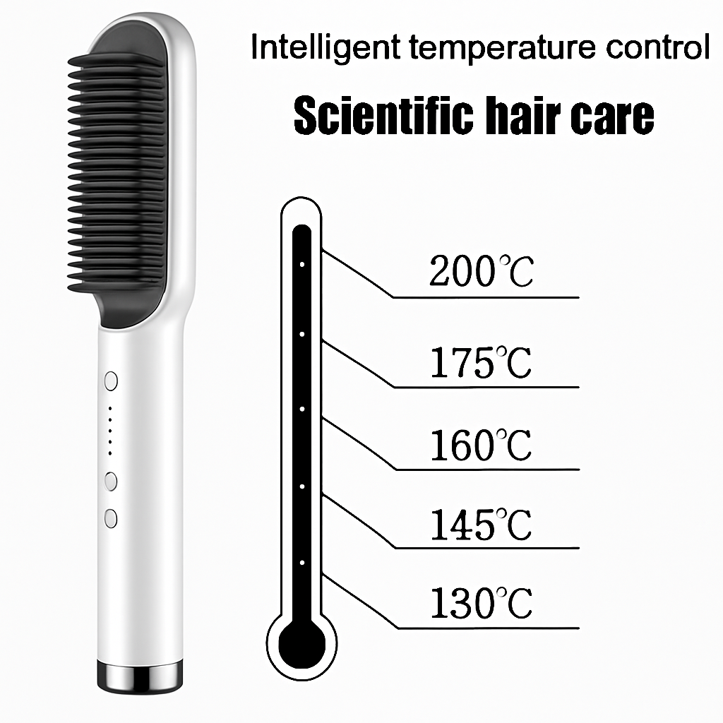 HQT-909B Hair Straightener Brush – Electric Hair Comb (Random Color)