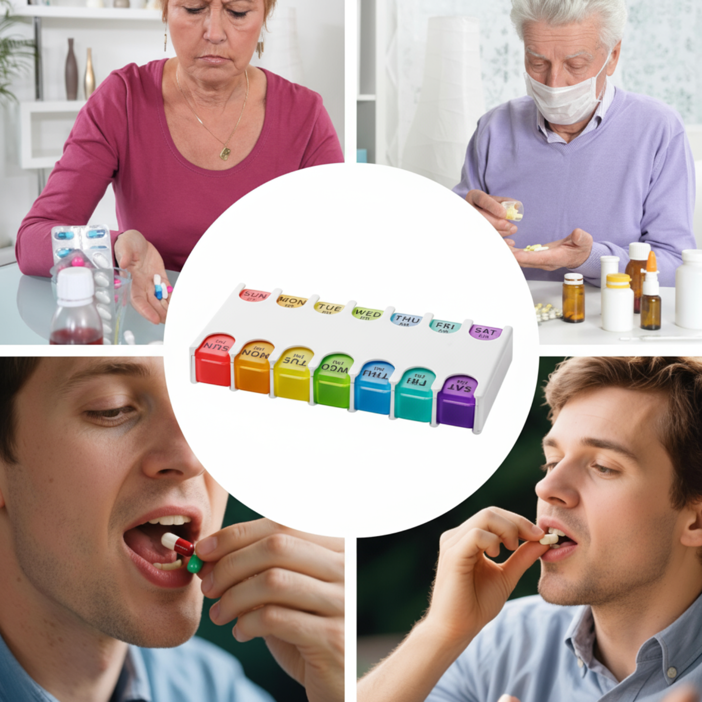 Travel Pill Organizer – 7-Day Moisture-Proof Weekly Medicine Case | Portable Pill Box for Home, Travel, Office & Gym Use