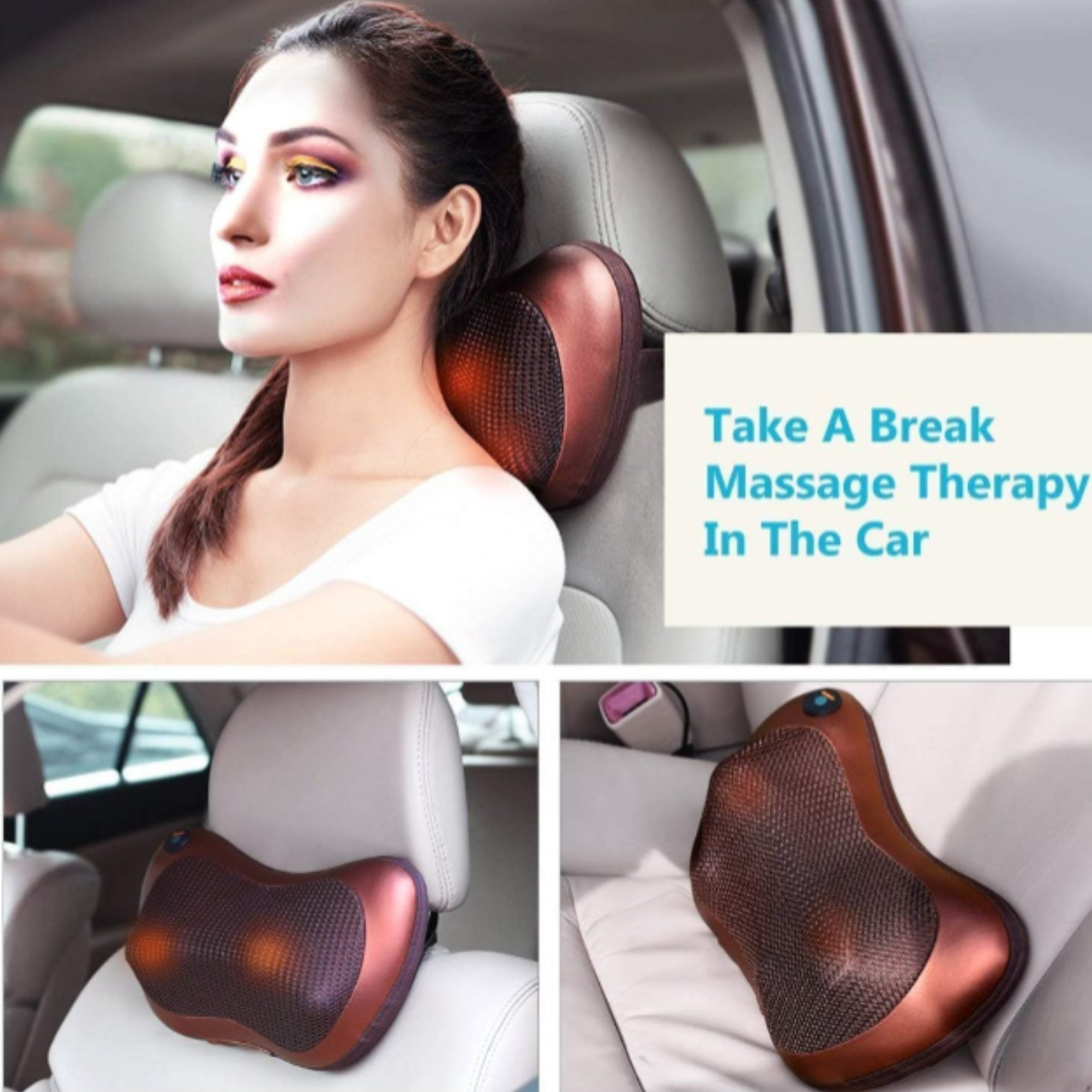 Electric Neck, Back & Shoulder Massager Pillow with Infrared Heat – Deep Tissue Kneading Massage for Pain Relief in Car & Home