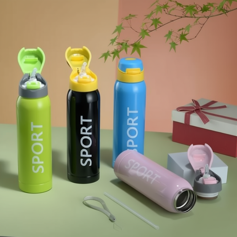 Sport Stainless Steel Hot & Cold Water Bottle – 500 ML Double Wall Insulated Flask for Gym, Office & Travel (Random color-Pack of 1)